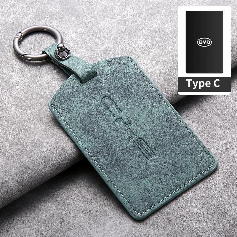 Sheepskin Leather Car NFC Card Samrt Remote Key Cover Case Shell Protector Holder For BYD S7 S6 L3 M6 F3 F0 Keychain Accessories