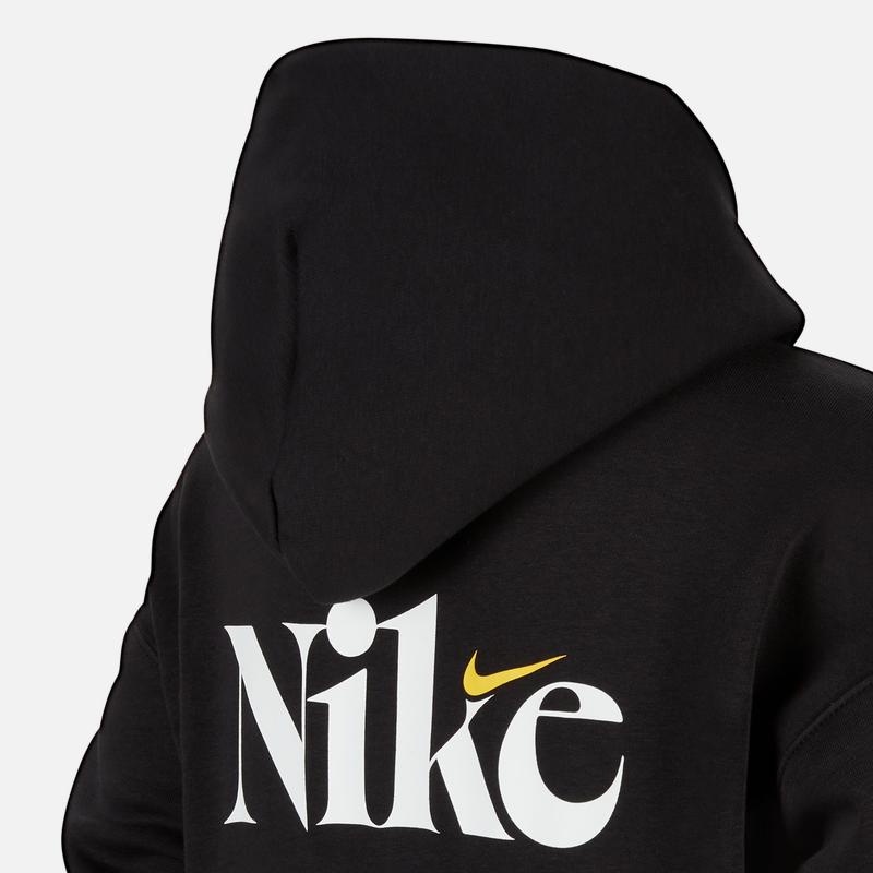 Nike Sportswear Hooded Jacket Black White Big Kids' (GS) Full Zip FV8447-010