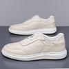 Cuir de vachette première couche 2025 automne nouvelles chaussures décontractées pour hommes cuir respirant chaussures blanches pour hommes chaussures tendance pour hommes chaussures