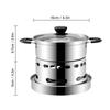 Outdoors Stainless Steel Alcohol Stove with Pot Portable Burner Rustproof Anti-corrosion Cooking