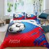 Soccer Duvet Cover Set King Queen Full Size Football Pattern Polyester Comforter Cover For Kids Teens Soccer Lover Bedding Set