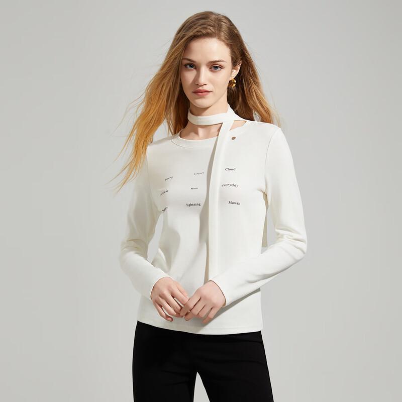 

Женская стильная футболка с длинным рукавом и круглым вырезом M