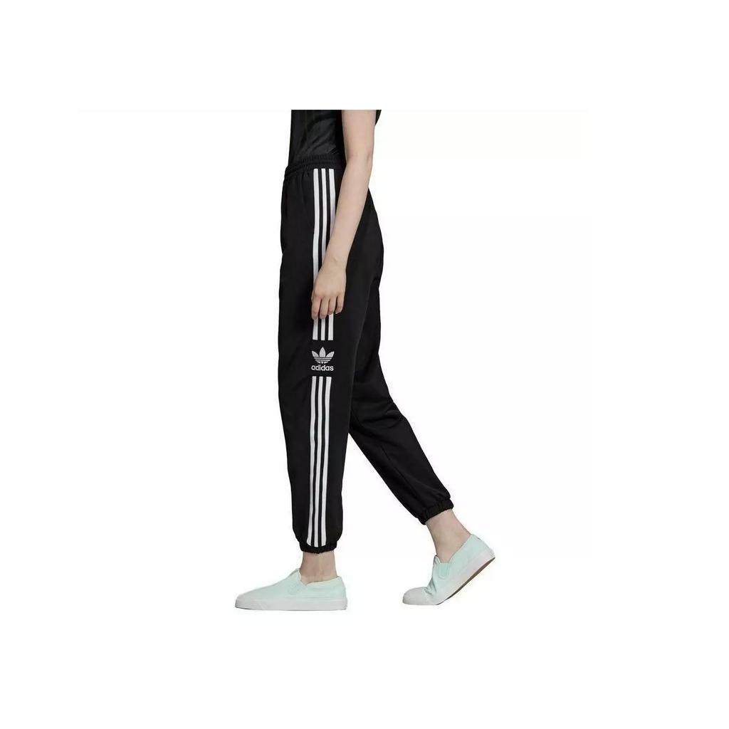adidas Originals Comfortable Casual Classic Striped Cropped Sports Pants Women Pants Black DU8188