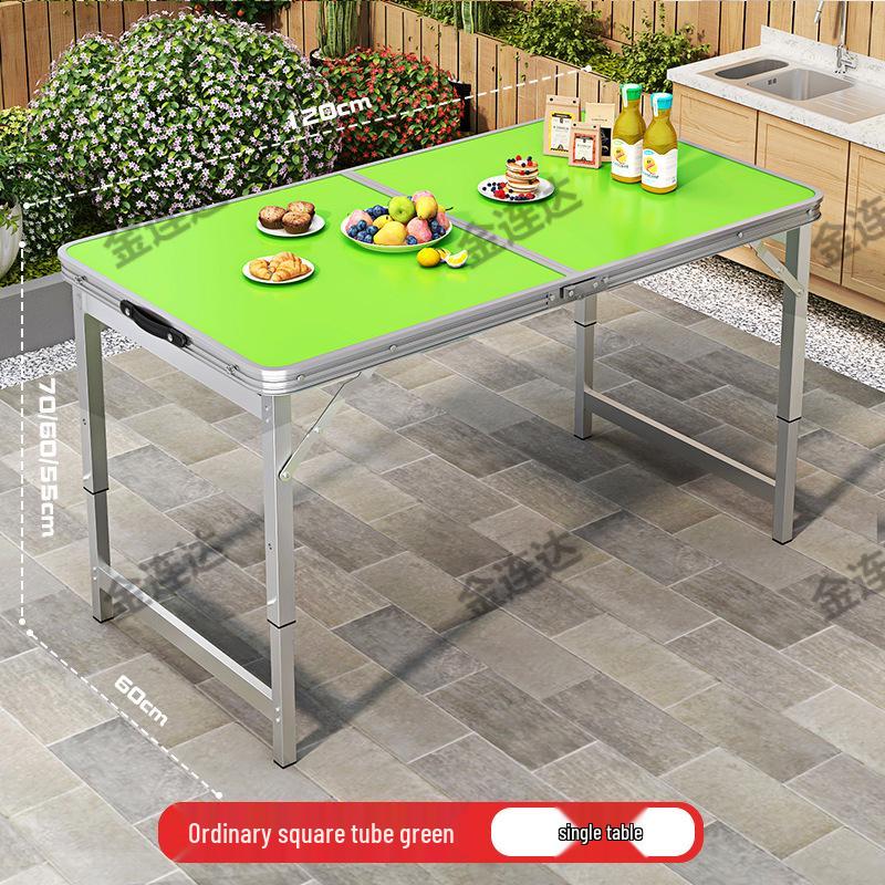 Portable Aluminum Folding Table for Outdoor Dining and Market Stalls - Adjustable and Compact