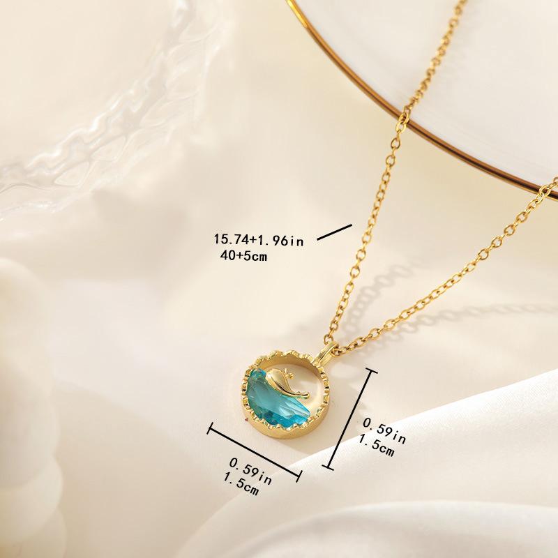 Luxury Shiny Stainless Steel 18k Gold Zircon Heart Butterfly Pendant Necklace Women Boutique Pearl Flower Leaf Necklace for Gift