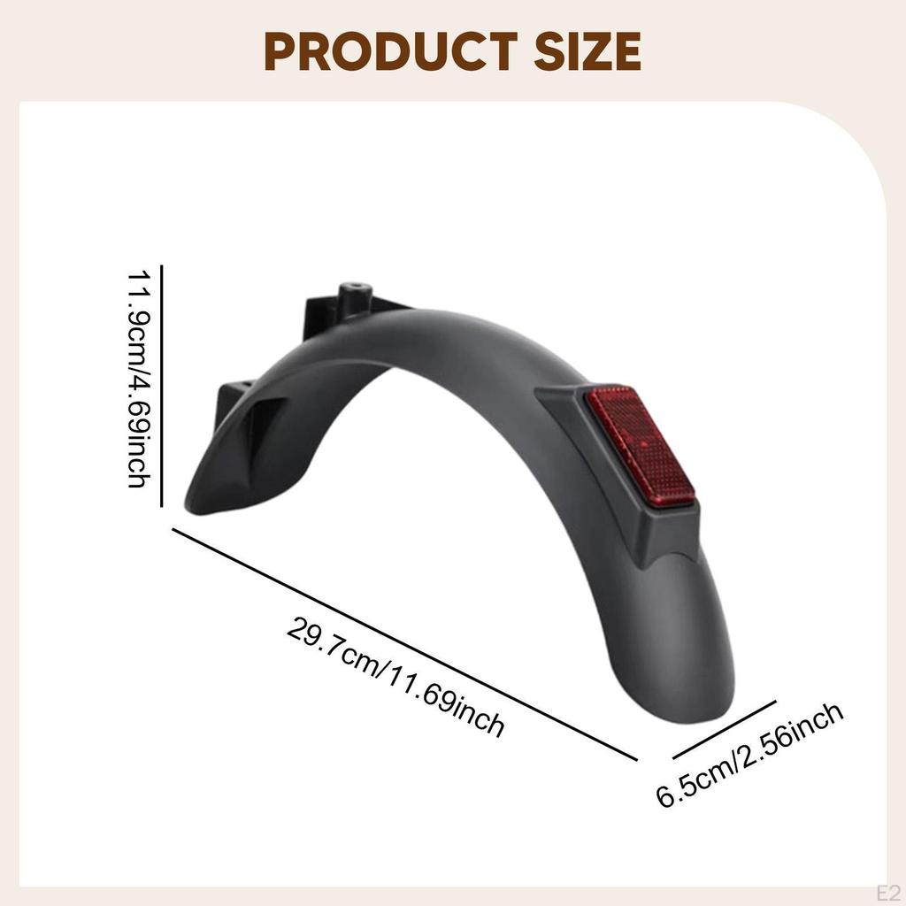 Rear for Electric Bike, Tire Mudguard, Repair Part, Black Impact Resistant with Reflector and