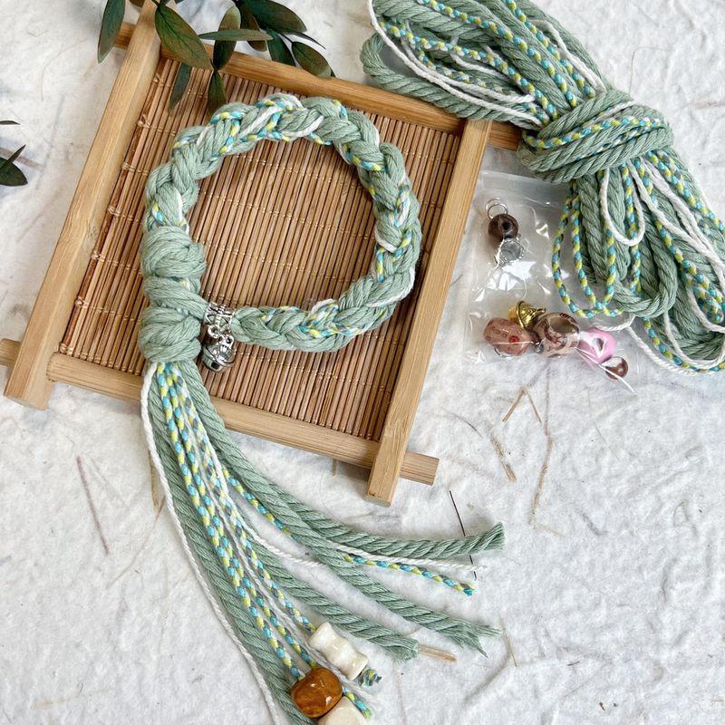 

Тканый ручной ремешок Этнический тибетский стиль Браслет Смелый Парный Подарки для девушки Полуфабрикат Ручной работы DIY Материал Пакет Dust Green (material package)