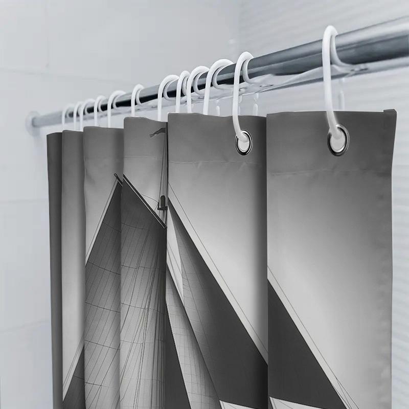 Vintage Sailboat Shower Curtain Waterproof Decorative Home Bathing Room Decoration With Hooks Included