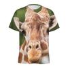 Cute Giraffe Pattern T Shirt Men Women Animal 3D Printed T-Shirts Summer Fashion Round Neck Street Oversized Short Sleeve Tees