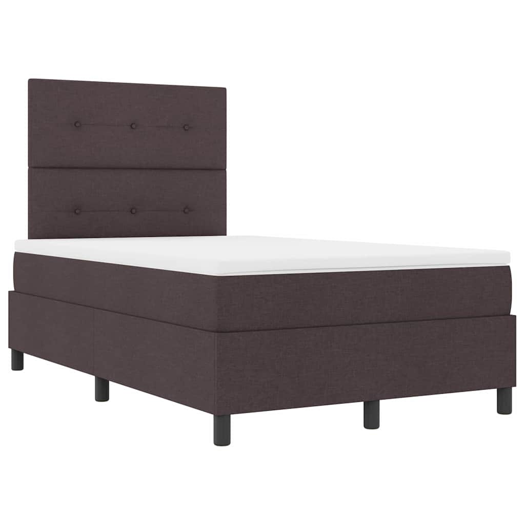 Boxspring bed with headboard Dark Brown 120 x 190 cm Fabric