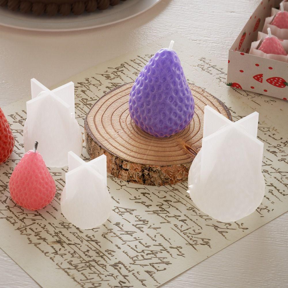 Reusable Aromatherapy Candle Mold Strawberry Shape Gypsum Resin Casting Molds Wedding Anniversary