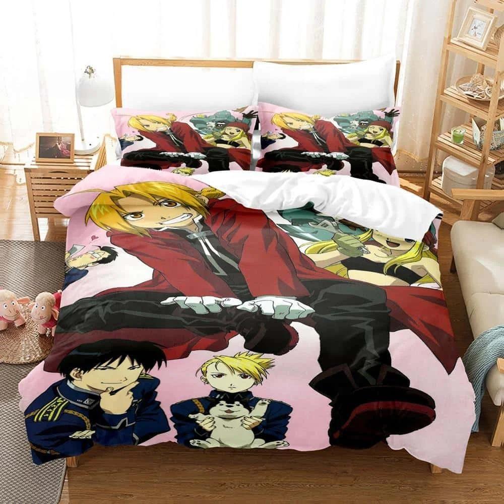 3D Printed Cartoons Fullmetal Alchemist Bedding Set Single Twin Full Queen King Size Bed Set Adult Kid Bedroom Duvet cover Sets Tool