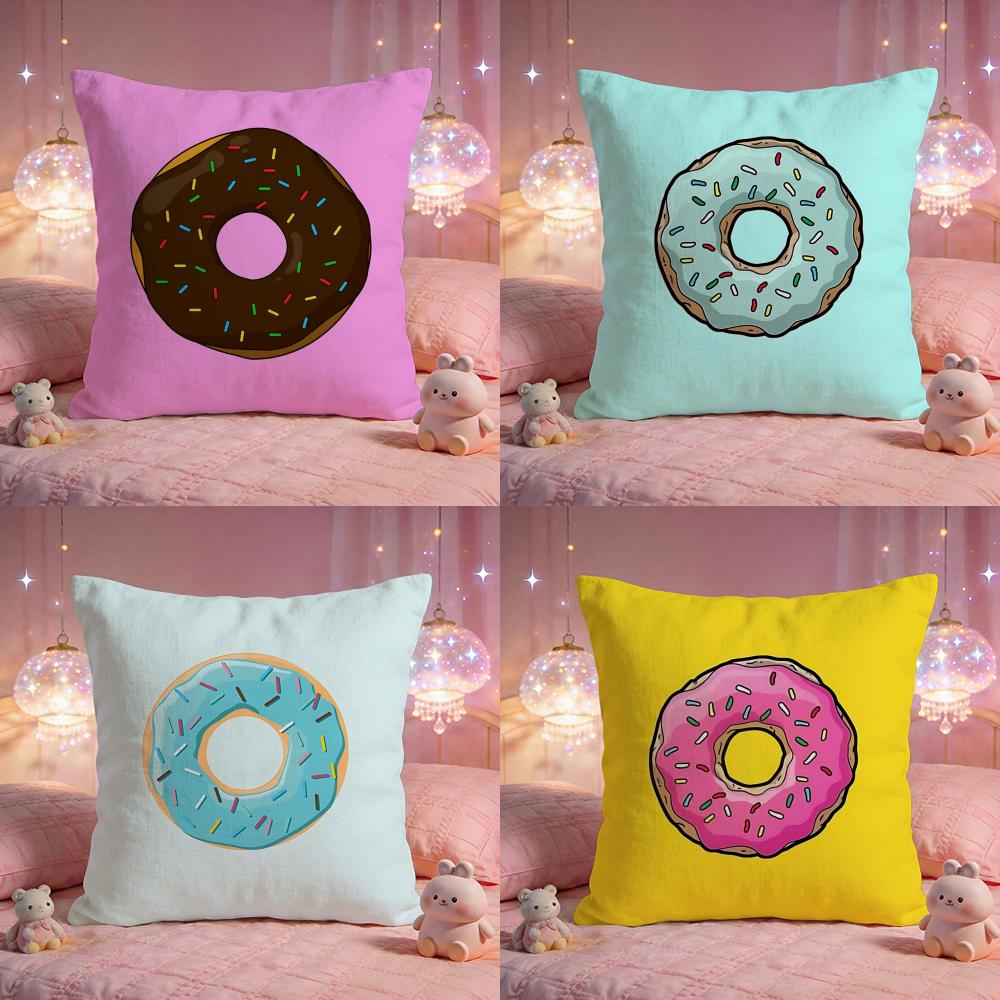 Sweet Donut Sprinkle Cushion Cover Premium Comfort Reversible Pillow Cove Two In One Design for Any Room Car Interior