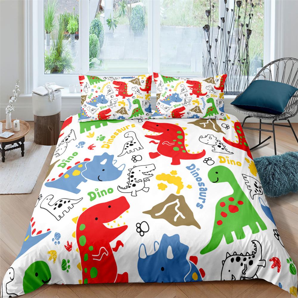 Comforter Cartoon Dinosaur Animal Bedding Set 3D Print Comforter For Kids Girl Boy Bedroom Double Single Size