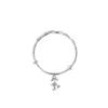 Silver-Plated Dreamy Braided Bracelet with Bow and Christmas Bells - French Style Gift for Girlfriend