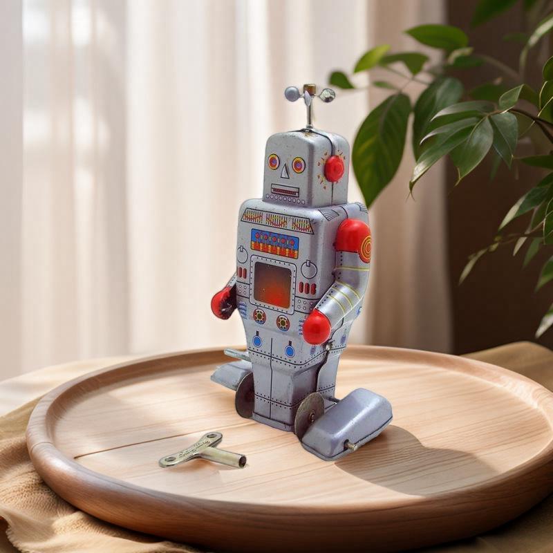 MS372 Square Robot Nostalgic Tin Toy Micro-Film Prop MS372