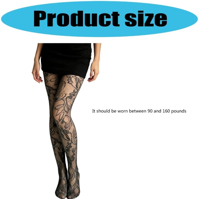 Womens Aesthetic Geometric Floral Patterned Lace Pantyhose Sheer Fishnet Tights Stockings Mesh Leggings for Casual Wear