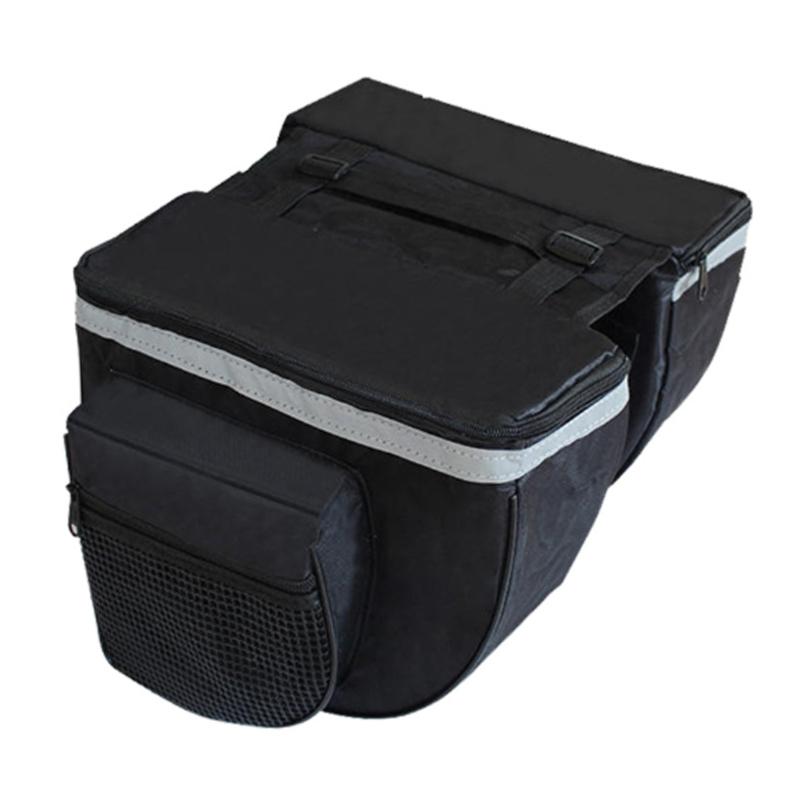 Water-Resistant Bike Rear Seats Saddles Bags Bike Luggage Carriers Trunk Bag with Reflective Trim Cycling Rear Rack Bag