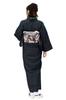 Washable denim kimono for women [KYOETSU] (M, black)