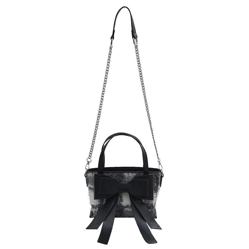 2024 New Style Women s Butterfly Knot Handbag Fashionable Simple Shoulder Diagonal Bag White Black