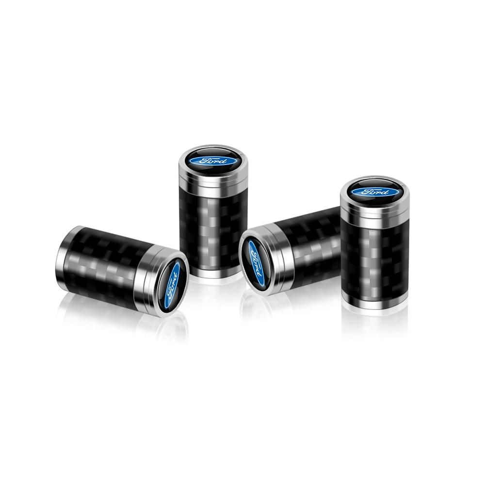 4Pcs Car Tire Carbon Fiber Wheel Valve Stem Caps Badge For Ford Mondeo Fiesta Focus Mk7 Ranger Transit Kuga Mustang accessories djzh66
