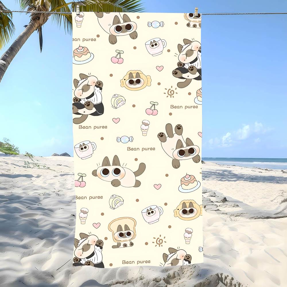 Sweet A-Azukis Towel Beach Towel Oversized Super Absorbent Soft Swim Beachtowels For Men, Women