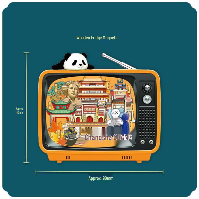 Hunan Changsha 3D Holz Kühlschrankmagnet: Kulturelles, kreatives Souvenir für Touristen
