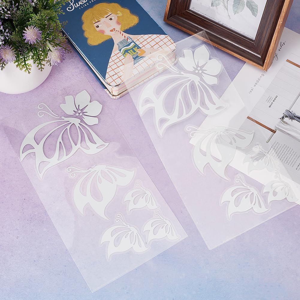 GORGECRAFT 2 Sheet Butterfly Car Decal Set Butterfly Vinyl Waterproof Sticker Women Car Stickers and Self Adhesive Reflective Decals for Car Bumper