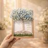 Wooden DIY Photo Frame with Artificial Baby's Breath Bouquet for Living Room Bedroom Office Home Table Decor Mother's Day Gifts for Mom Women