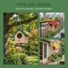 Bird Nesting Box Rainproof Wooden Bird House Handmade Ventilation Bird Feeding Station Colorful Hatching Nest Parrot Breeding