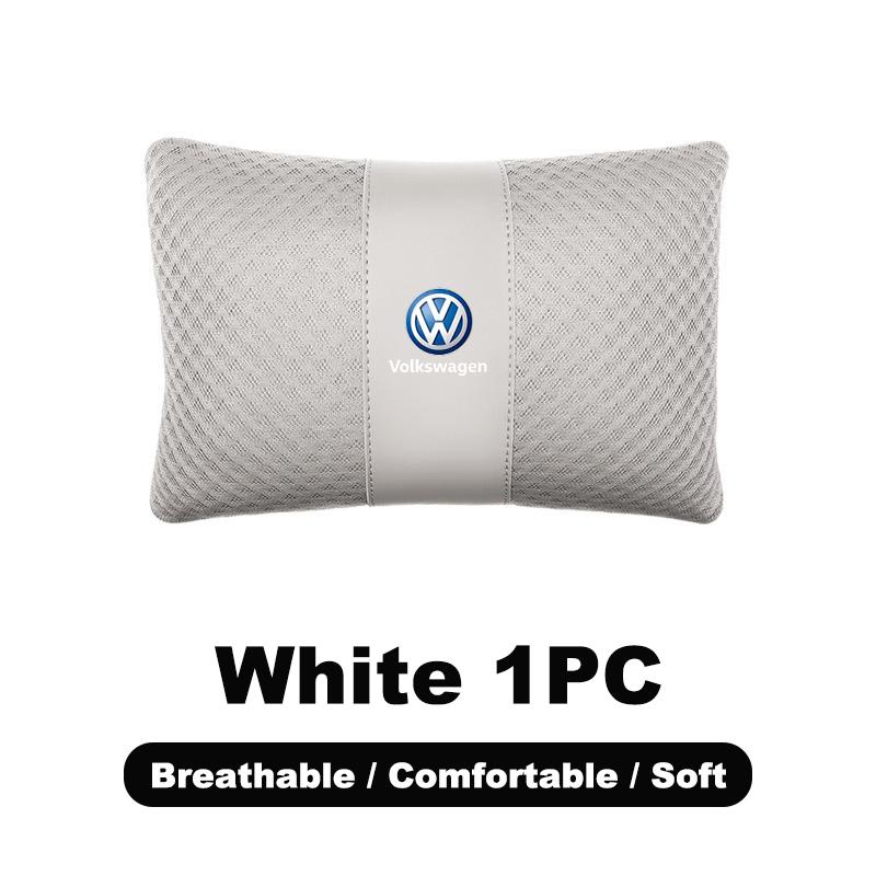 Car Seat Headrest Neck Pillow Lumbar Back Support Pad For VW GTI Polo Golf Passat Tiguan Arteon Touareg Taigo Caddy Jetta Beetle qa37