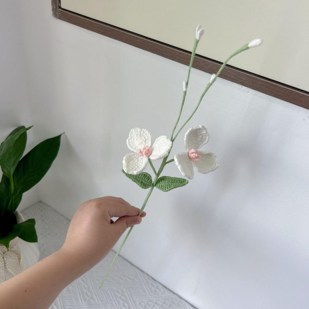 Finished Knitted Bouquet Handmade Crocheted Bridal Bouquet Knitting Sunflower Mother s Day белый