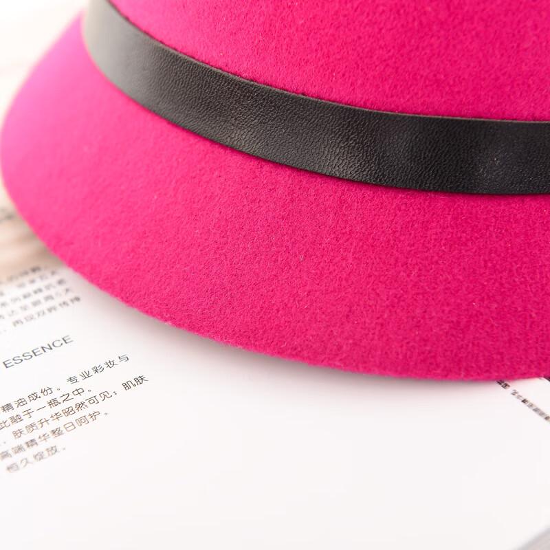 ZHENYUEQI Women's British Style Wide Brim Felt Fedora Hat