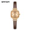 Sanda 7052 Fashion Square Diamond Watches For Women High Quality Waterproof Leather Quartz Watch Luxury Elegant Ladies Watches