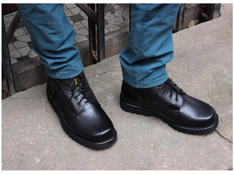 Férfi Téli Gyapjú Béléses Pamut Csizma - Meleg Kültéri Katonai Stílusú Hócsizma