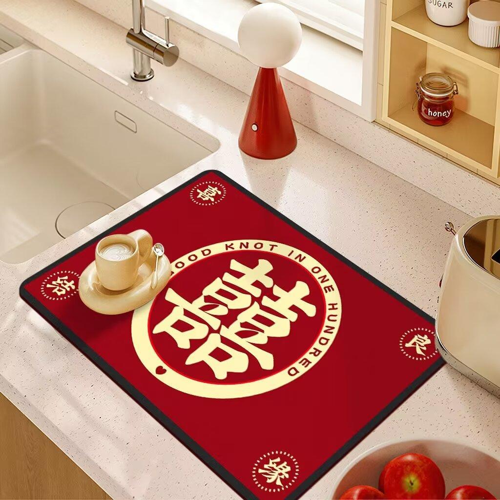 Kitchen Countertop Drain Mat High Appearance Level Absorbent Washing Dishes Dishes Dishes Chopsticks Sink Faucet Bar Table Mat