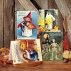 Invitation Halloween Pumpkin Cards With Greeting Purposes Party Set Decorations