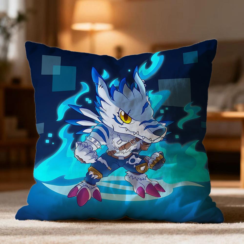 Hot DDigimones Cushion Cover Soft Washable Pillow Case Multi-Scene for Couch Bed Travel Office Use