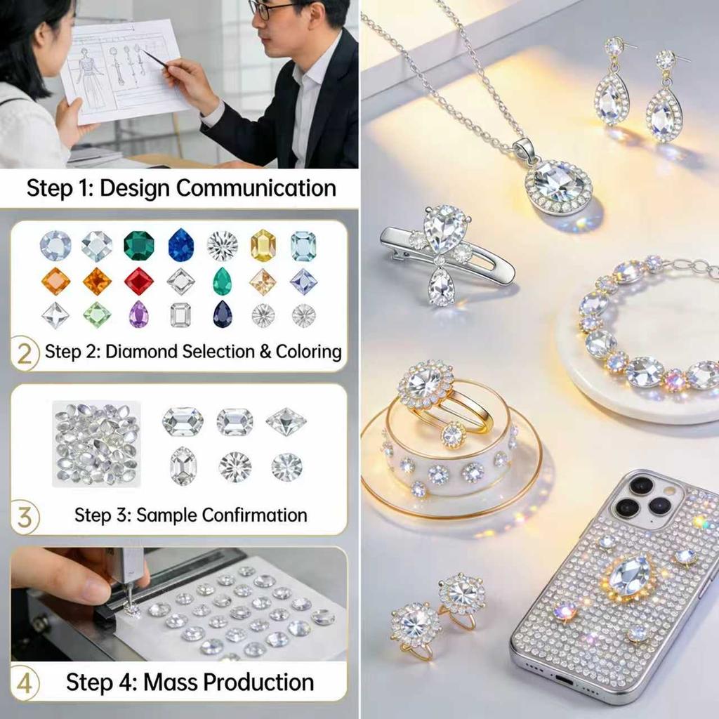 Customized Color Crystal Glass Sew-On Rhinestones Wedding Dresses Shoes Nails Accessories Loose Marquise