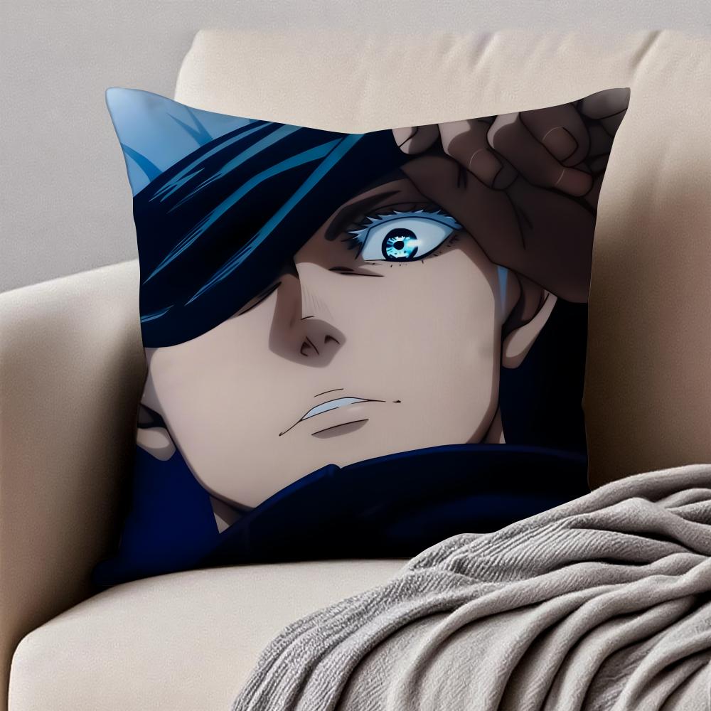 JJujutsu Kaisen GGojo Satoru Cushion Cover Pillowcase Antidustmite Invisible Zipper Short Plush Sofa Cushion