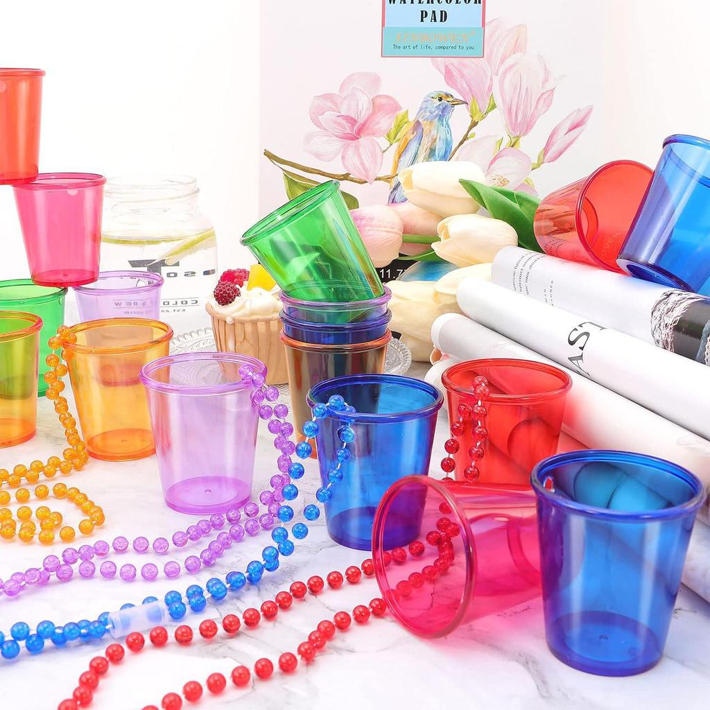 Transparent Bead Chain Macaron Cup for Bridal, Holiday, Halloween, Christmas, Wedding Parties