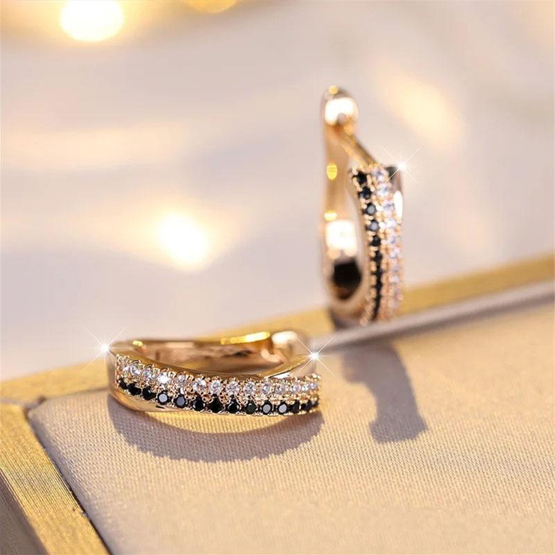 For Women And Men Pendant Earrings Jewelry Black And White Cross zirconia Accessories Gifts  Accessories