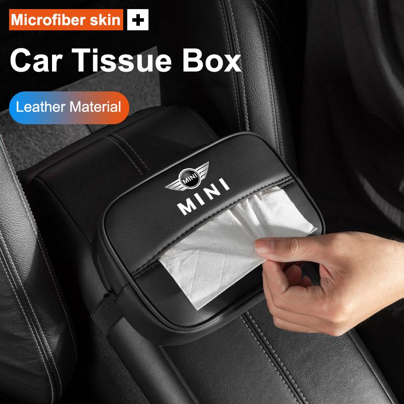 Car Logo Seat Tissue Storage Box Armrests Sunshades For MINI JCW Cabrio Cooper Countryman Aceman Clubman Coupe Paceman Roadster dymfu11