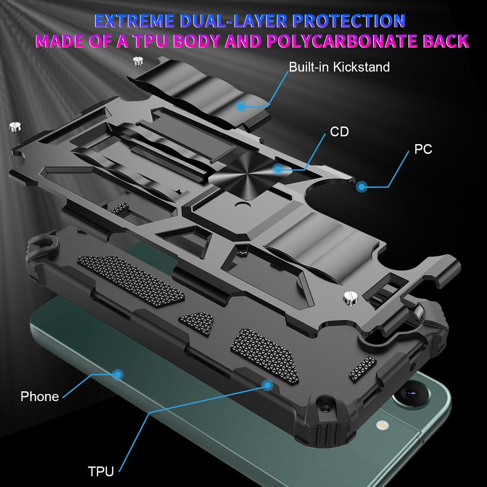 Camouflage Rüstung Stoßfeste Hülle Für Samsung Galaxy A15 A16 A17 A26 A36 A55 A56 TPU Rahmen Kunststoff Versteckter Ständer Handyhülle