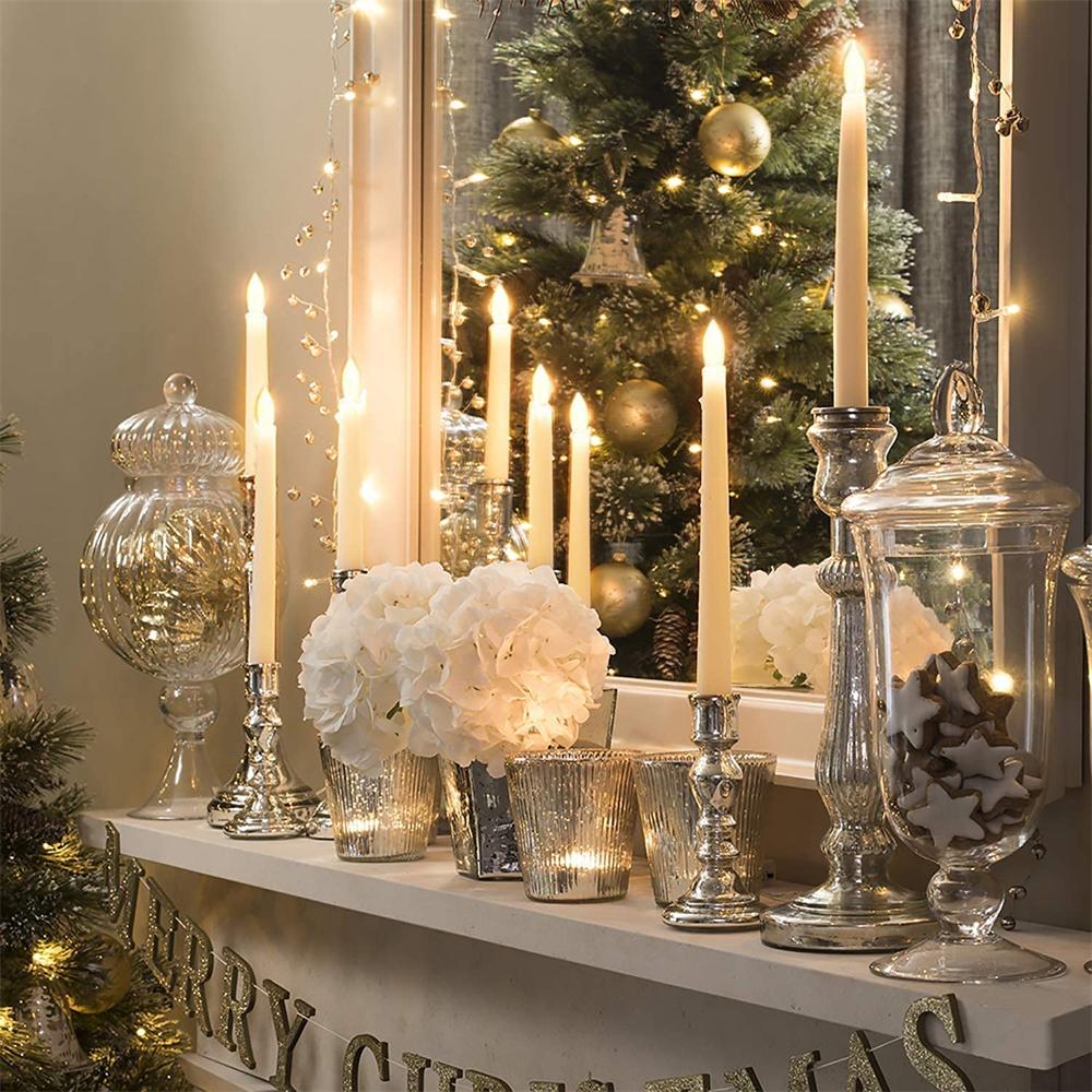 Flameless LED Candles with Candlestick,Kitchen Table Candle Timer Remote, For Home Decor Wedding Candle LightsDecoration