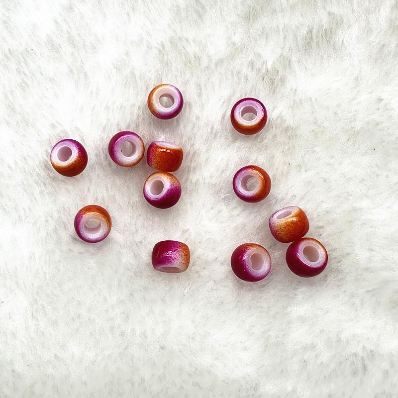 50pcs 6X9mm Big Hole Acrylic Beads Spacer Loose Beads for Jewelry Making DIY Handmade Bracelet Accessories