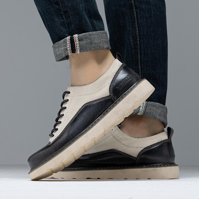Extra Large Size Men's Shoes Spring and Autumn 2025 New Retro Tooling Shoes American Outdoor Casual Leather Shoes Big Head Martin Shoes