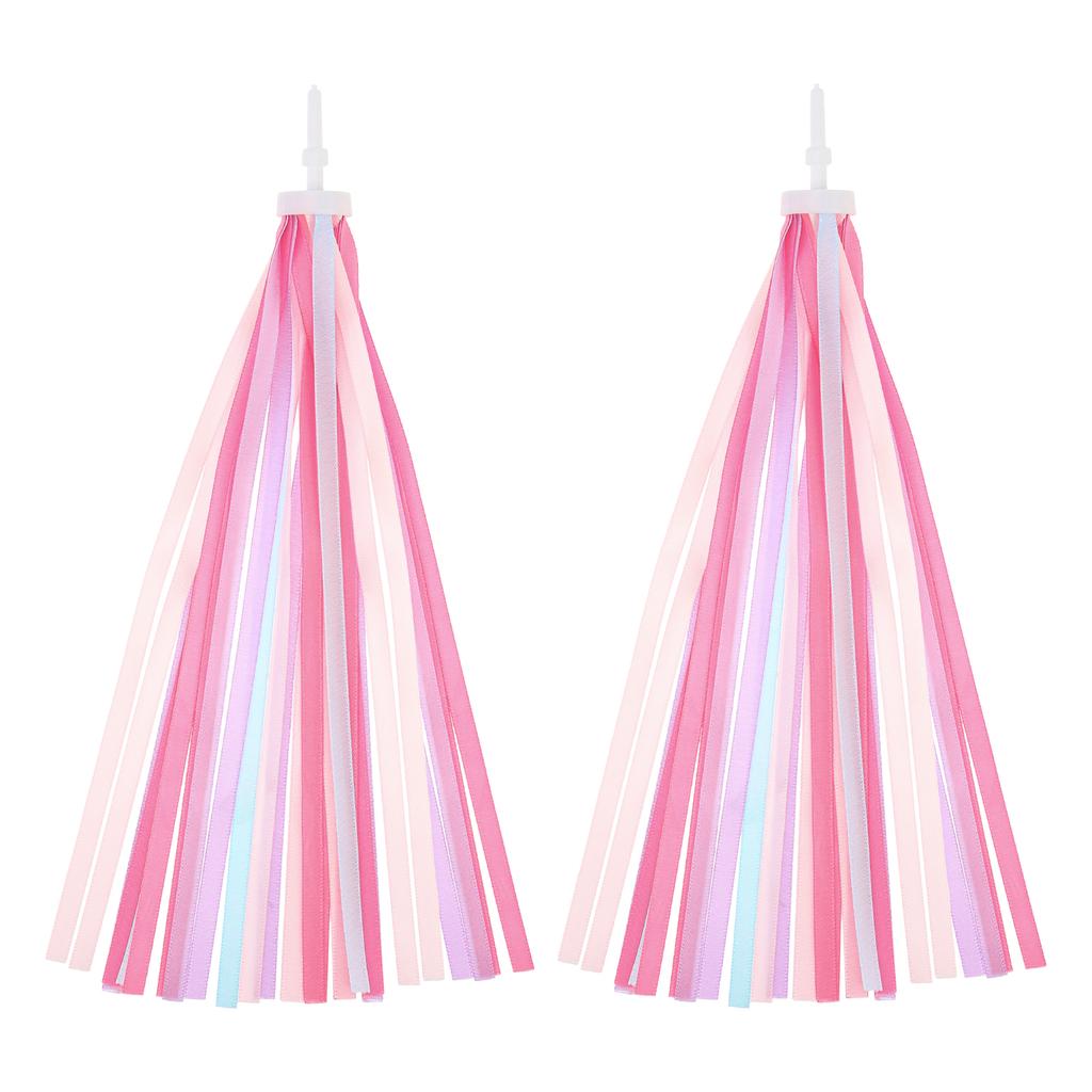 Kids Bike Tassels 2 Pack Multi Color Soft Fringe Decor Light Portable Universal For Bicycle Scooter Handlebar Decoration For Boys Girls