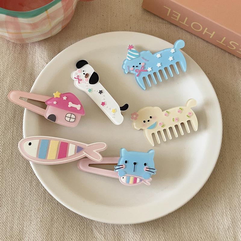 Cartoon Cat Puppy Hairpin Kawaii Cute Barrettes For Women Girls Sweet Versatile Side Bangs Hair Clip Funny Hair Accessories Gift