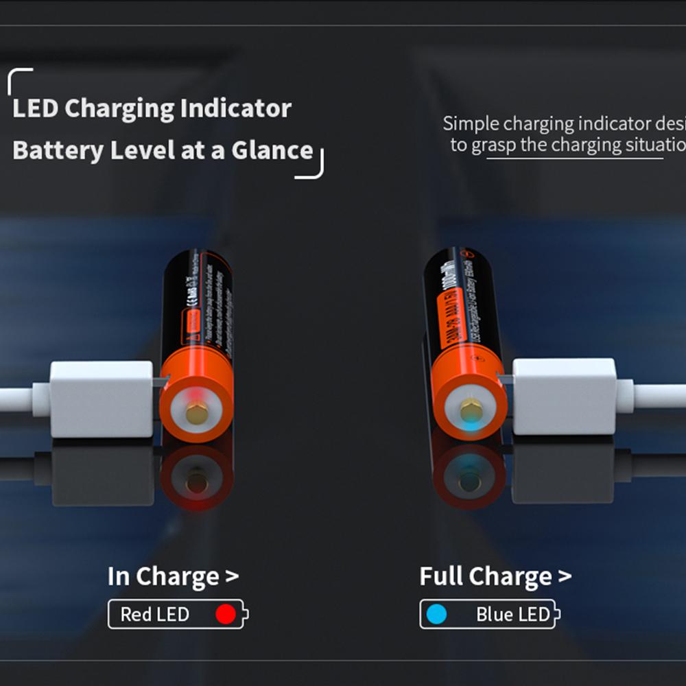 Micro-USB 1,5V AAA-Größe Li-Ionen Wiederaufladbare Batteriezelle 1000 mWh 690 mAh USB-Laden aaa Batterien
